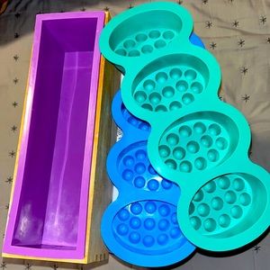 Silicone mold for soap making bundle of 3 and cutter.